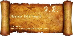 Hanke Róbert névjegykártya